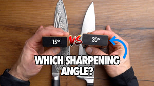 Which sharpening angle is better for a kitchen knife: 15 or 20 degrees?