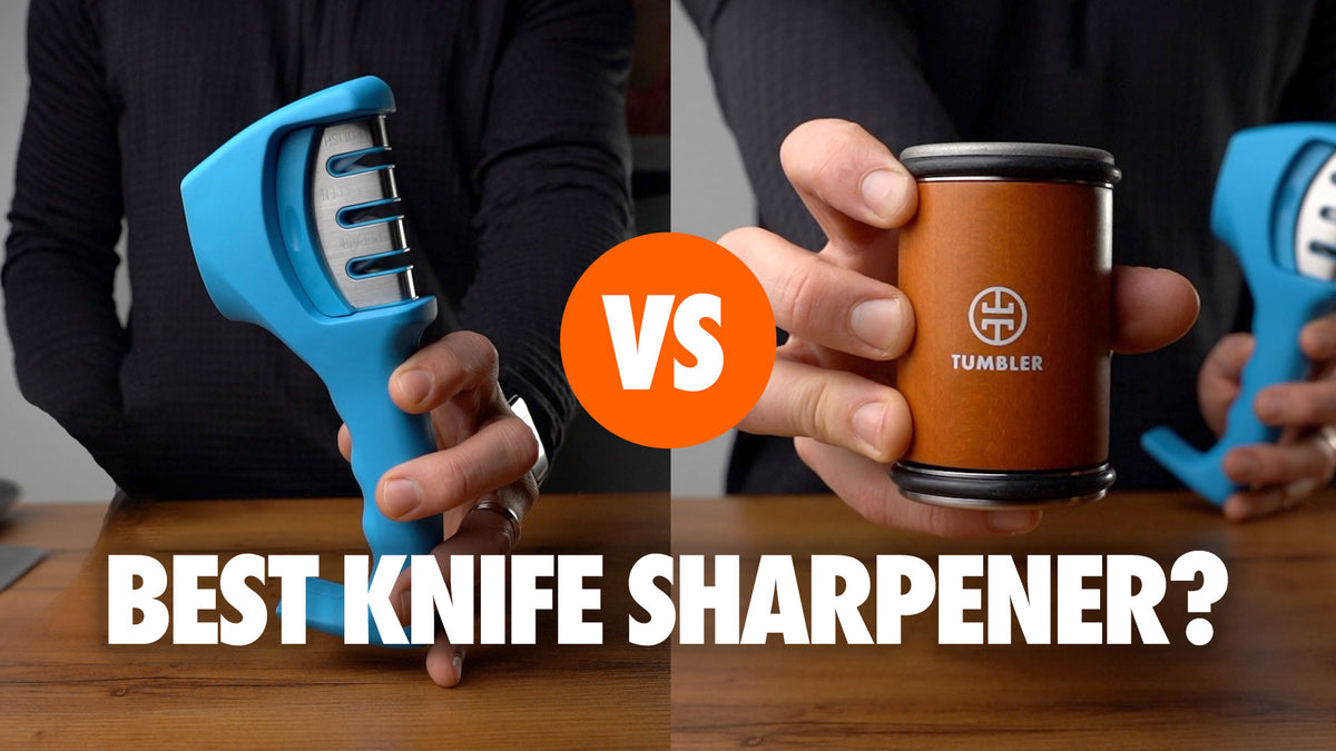 Tumbler Rolling Sharpener vs Gorilla Grip Pull Through Knife Sharpener ...