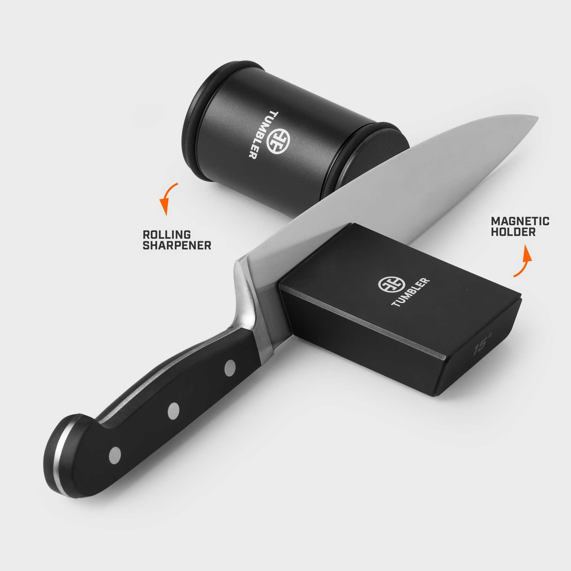 Tumbler Pro Diamond Rolling Knife Sharpener Set - Charcoal Black