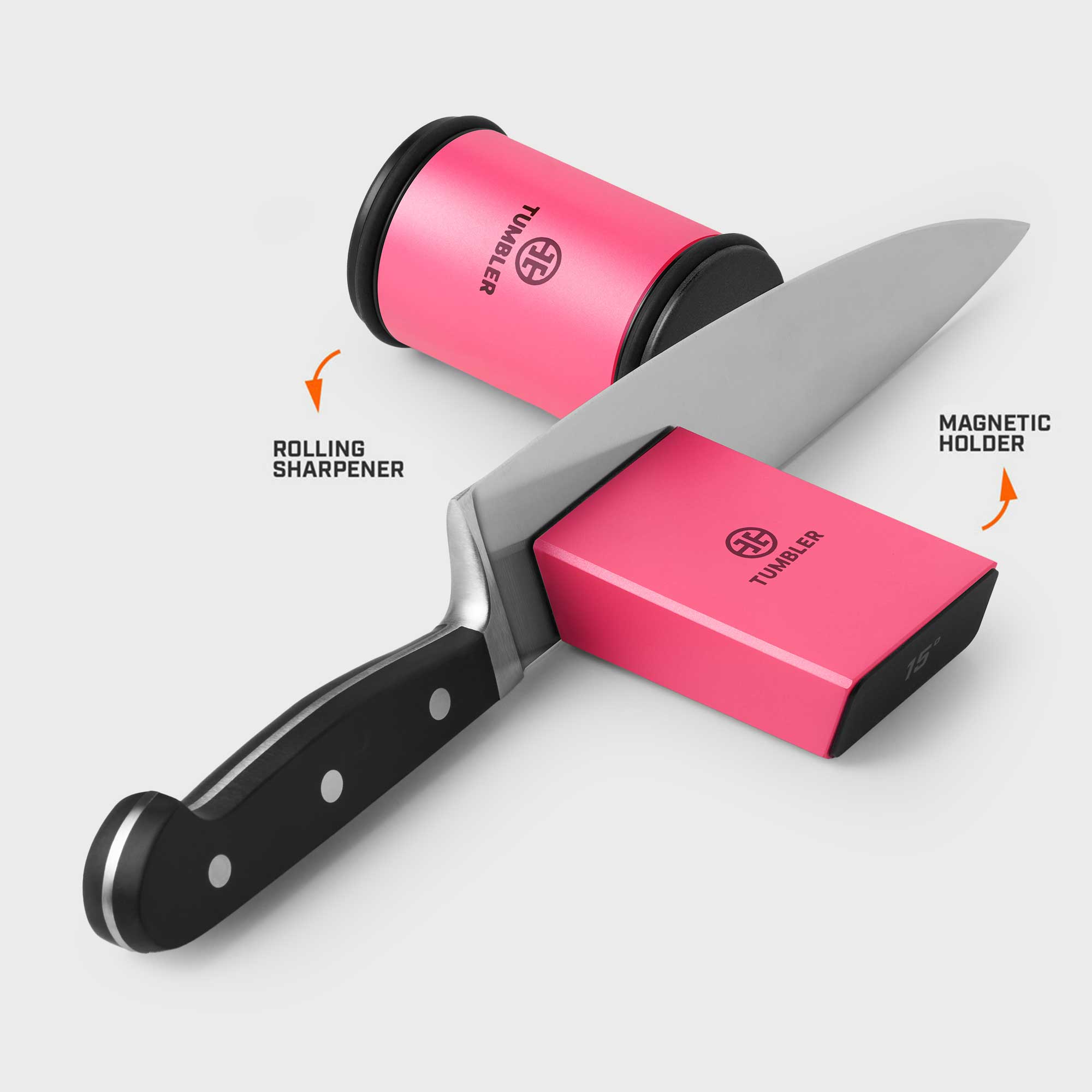 Tumbler Pro Diamond Rolling Knife Sharpener Set - Tropical Pink